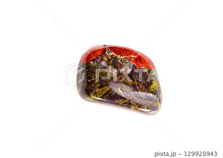 Macro mineral stone jasper on a white background 129928943