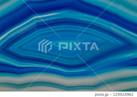 Macro mineral stone Blue Agate breed a white background 129928962