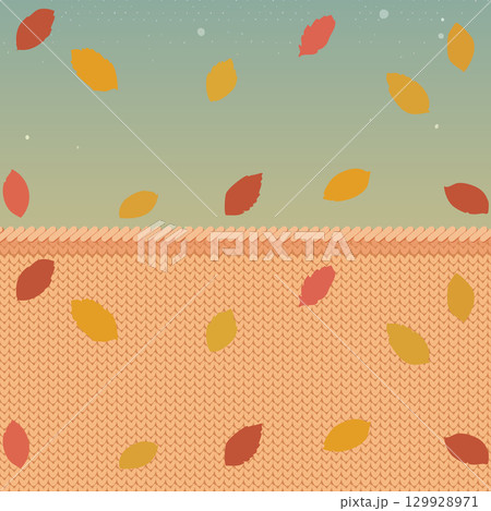 Decorative vector background with falling autumn leaves and gradient texture. Perfect for seasonal posters, invitations, banners and textile design. 129928971