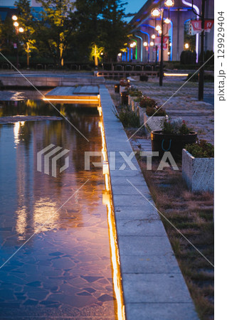 [六甲アイランド]足元がライトアップされた風景 129929404