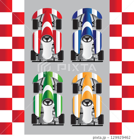 Karting. View from above. Vector illustration. 129929462