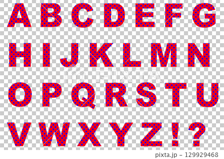 字母 1 大寫點紅色藍色 129929468