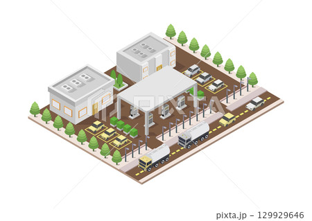 Isometric gas station 129929646