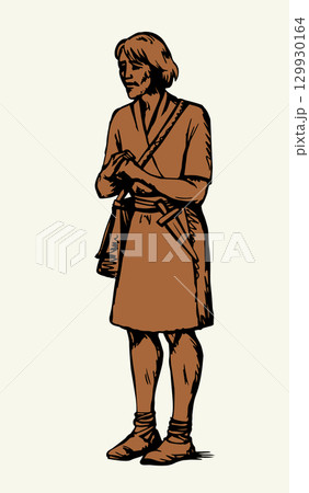 Vector drawing. Man in ancient dress 129930164