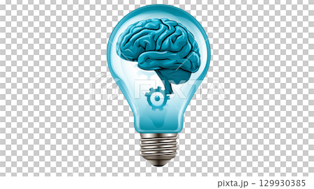 Light bulb brain symbolizing ideas and technology PNG icon 129930385