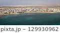 Panorama of the city of Sal Rei and boats moored in the port 129930962