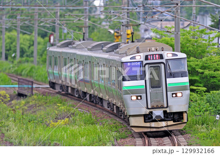 千歳線　北広島－島松　JR北海道　733系　B-3104編成（札幌）　エアポート 129932166