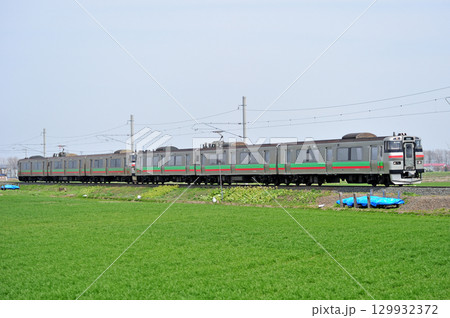 札沼線　石狩太美－あいの里公園　JR北海道　731系　G-110編成（札幌） 129932372