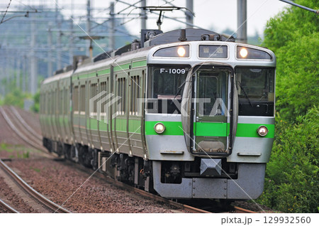 千歳線　島松－北広島　JR北海道　721系　F-1009編成（札幌） 129932560