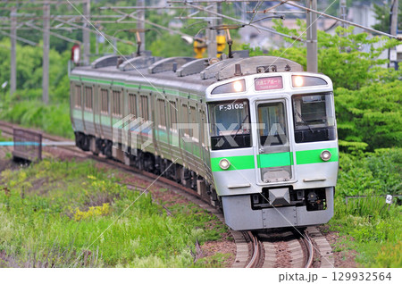 千歳線　北広島－島松　JR北海道　721系　F-3102編成（札幌）　エアポート 129932564