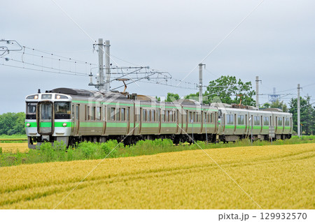 札沼線　石狩当別－石狩太美　JR北海道　721系　F-3020編成（札幌） 129932570