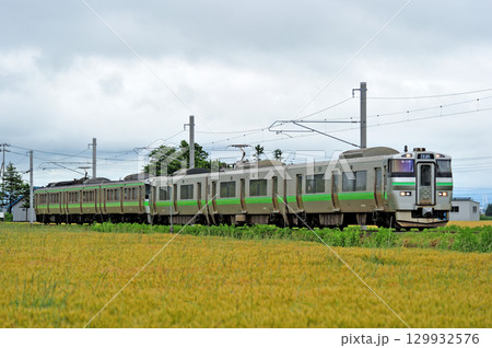 札沼線　石狩太美－石狩当別　JR北海道　733系　B-119編成（札幌） 129932576