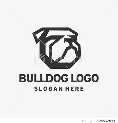 Abstract Bulldog Black White Logo Abstract Bulldog Black White Logo 129932644