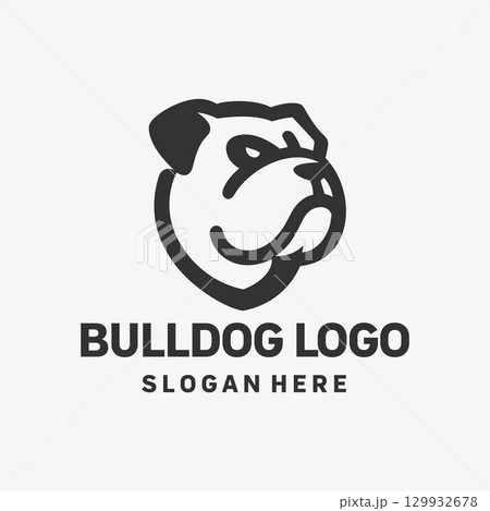Modernistic Bulldog Abstract Logo Design 129932678