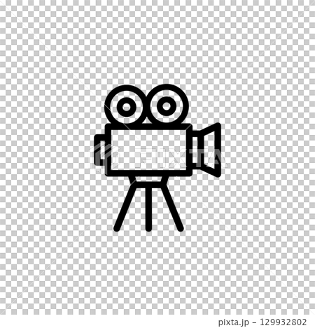 シンプルな映写機のアイコン 129932802