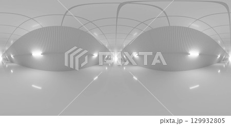 Futuristic Minimalist Interior Space 360 vr panorama 129932805