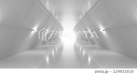 Futuristic Minimalistic Tunnel with Bright Light Futuristic Minimalistic Tunnel with Bright Light 129932810