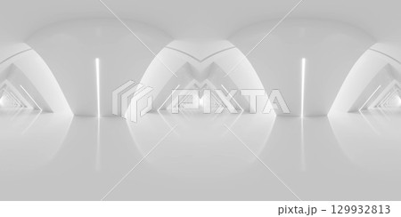 Futuristic Minimalistic Interior Space 360 vr panorama 129932813