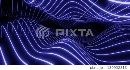 Abstract Blue and Purple Light Waves Background 129932818