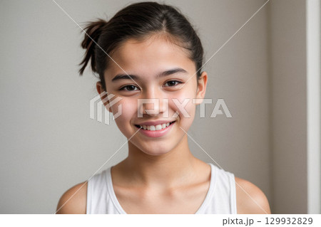 Smiling Young Girl in Natural Light 129932829
