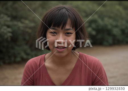 Smiling Young Woman in Nature 129932830