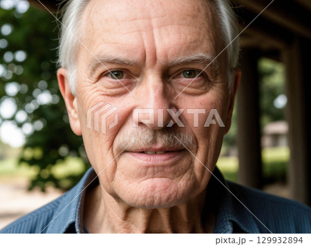 Close-Up Portrait of an Elderly Man Smiling Close-Up Portrait of an Elderly Man Smiling 129932894