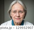 Mature Woman in Lab Coat Portrait 129932907