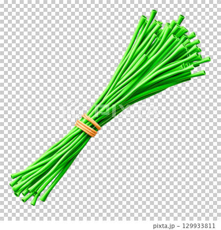 Fresh Green Chives Bundle Fresh Herbs for Cooking and Garnishing Flavorful Dishes 129933811