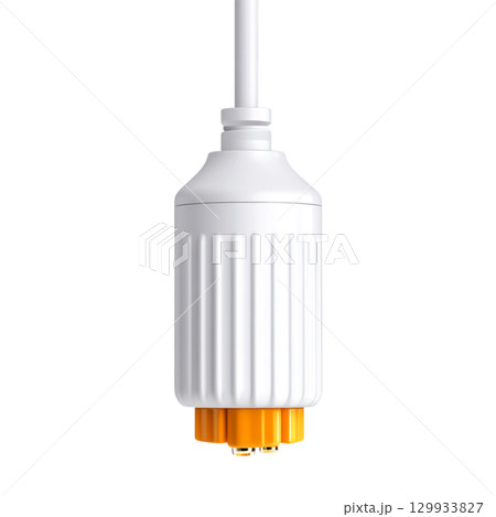 White E26 Light Bulb Socket with Orange Base and Electrical Wire for Home Lighting Fixtures White E26 Light Bulb Socket with Orange Base and Electrical Wire for Home Lighting Fixtures 129933827