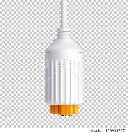 White E26 Light Bulb Socket with Orange Base and Electrical Wire for Home Lighting Fixtures 129933827