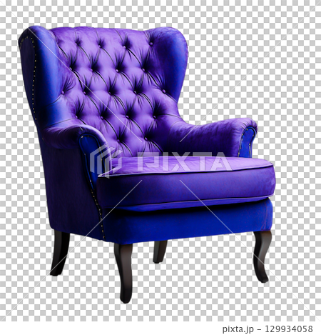 Luxurious Purple Armchair with Classic Tufted Design for Elegant Home Decor and Relaxation 129934058