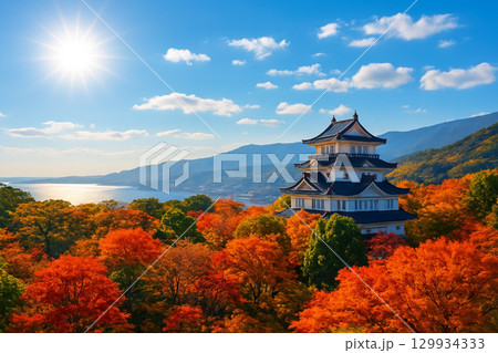 ミナカ小田原 屋上より紅葉の小田原城を望む ミナカ小田原 屋上より紅葉の小田原城を望む 129934333