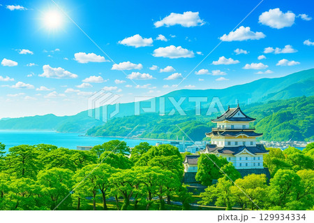 ミナカ小田原　屋上より小田原城を望む 129934334