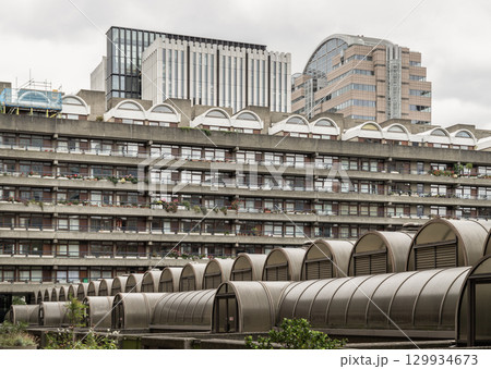 The Barbican Centre a portion of the Barbican Estate as a prime example of Brutalist architecture. The Barbican Centre a portion of the Barbican Estate as a prime example of Brutalist architecture. 129934673