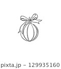 New Year Christmas tree ball - free hand sketch, Christmas sticker 129935160