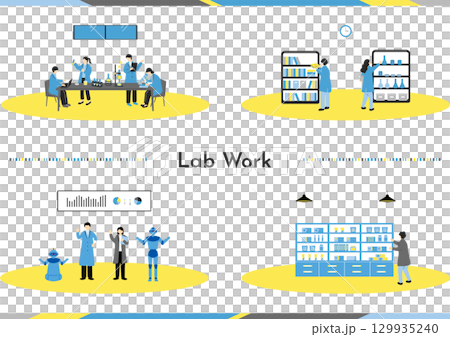 在實驗室工作的人們 在實驗室工作的人們 129935240