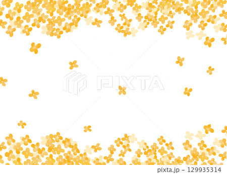 水彩風　可愛いキンモクセイの背景イラスト 129935314