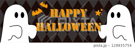 バナー フレーム ハロウィン 秋 10月 おばけ ゴースト かわいい 飾り 壁紙 背景 イラスト バナー フレーム ハロウィン 秋 10月 おばけ ゴースト かわいい 飾り 壁紙 背景 イラスト 129935754