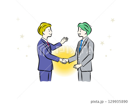 握手をするビジネスパーソン｜ビジネスシーン 129935890