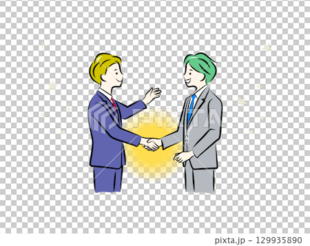 握手をするビジネスパーソン｜ビジネスシーン 129935890