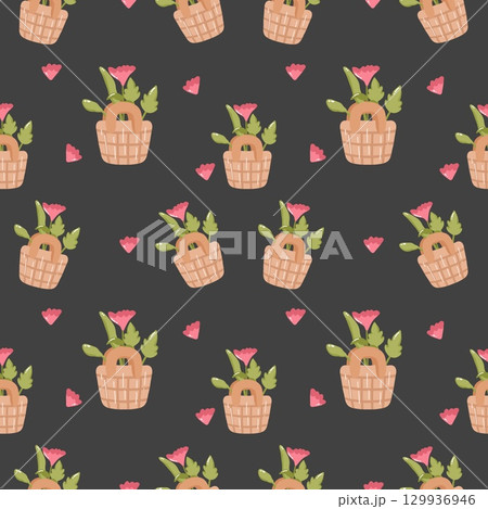 Beautiful floral seamless pattern background 129936946