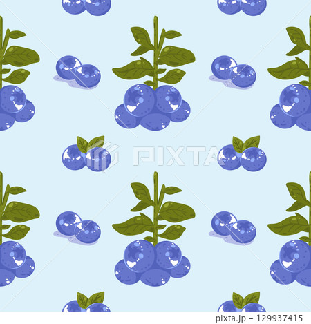 Blueberry Seamless Pattern Background Blueberry Seamless Pattern Background 129937415