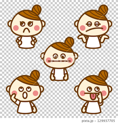 お団子女の子 129937705