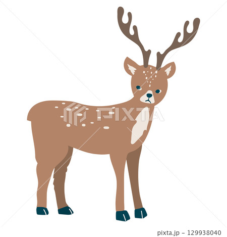 かわいい鹿のイラスト 129938040