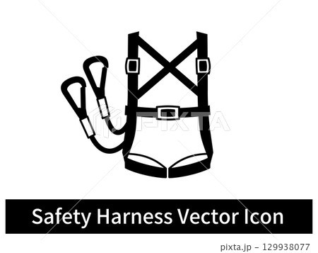 高所作業 フルハーネス 安全帯 ベクターアイコン 高所作業 フルハーネス 安全帯 ベクターアイコン 129938077