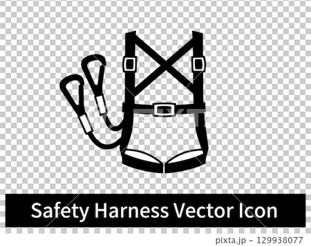 高所作業 フルハーネス 安全帯 ベクターアイコン 高所作業 フルハーネス 安全帯 ベクターアイコン 129938077
