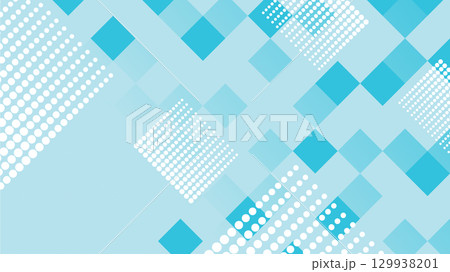 正方形とドットを組み合わせたシンプルな背景素材 129938201