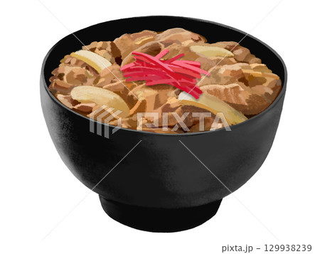 牛丼（黒椀）紅生姜付き 129938239