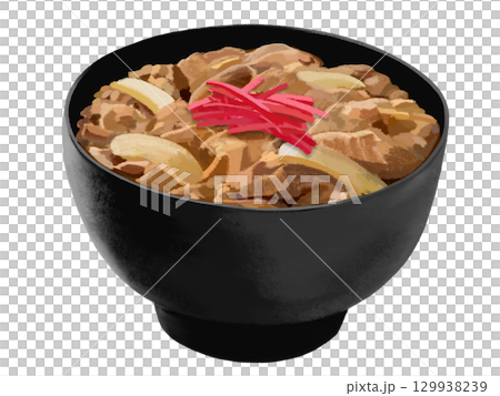牛丼（黒椀）紅生姜付き 129938239