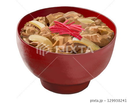 牛丼（赤椀）紅生姜付き 129938241